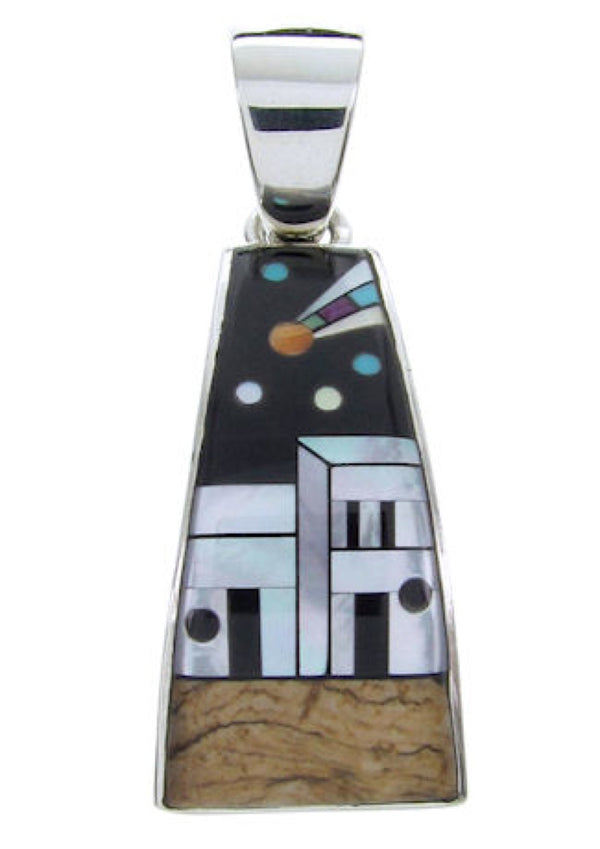 Native American Design Silver Multicolor Jewelry Pendant YS70090